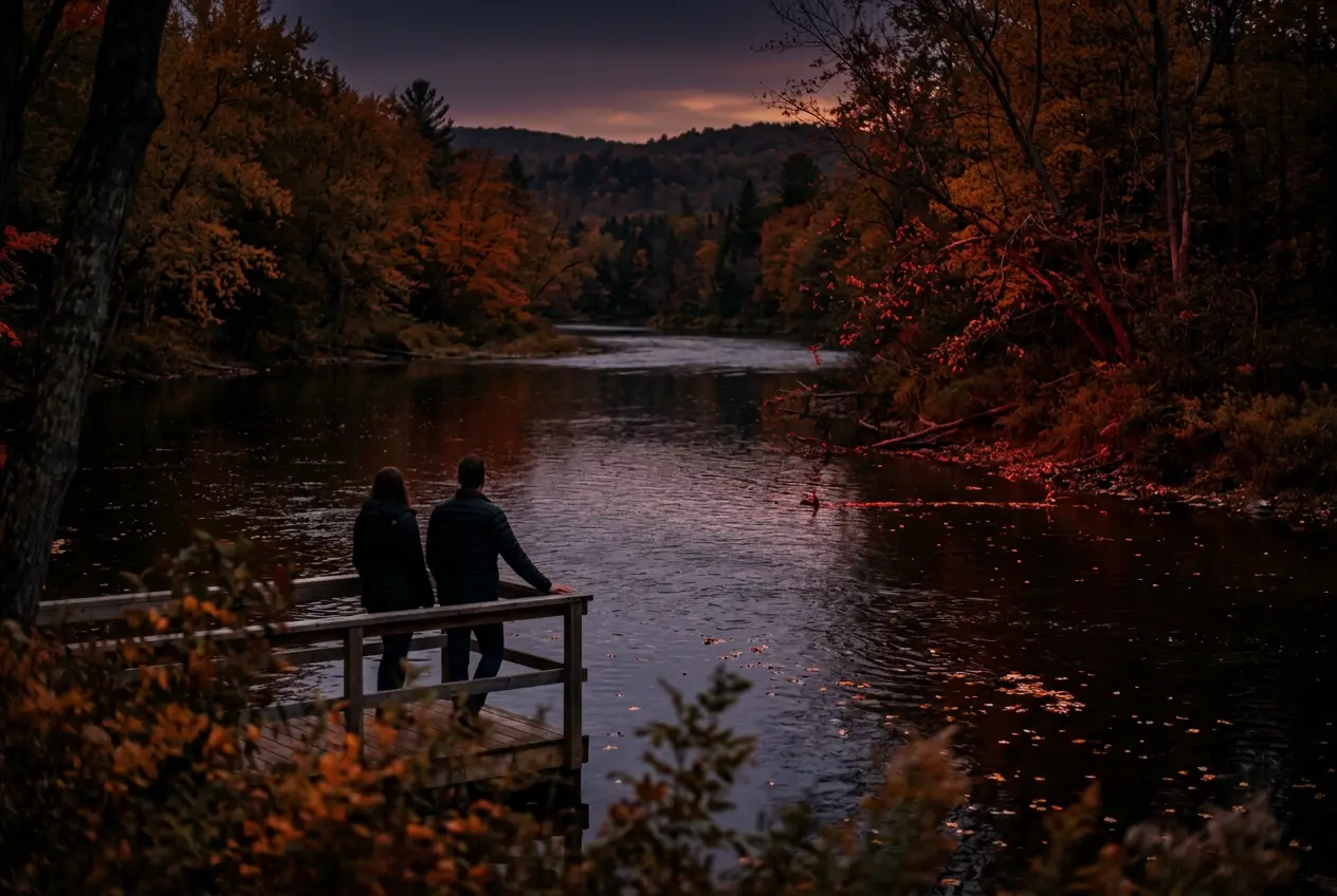 Rivière des Prairies at sunset on the North Shore
